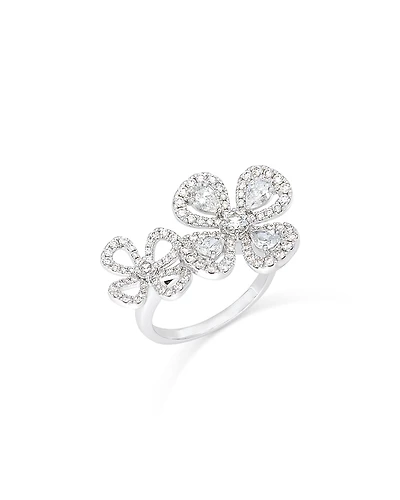 Bloomingdale's Fine Collection Diamond Pear & Round Flower Ring