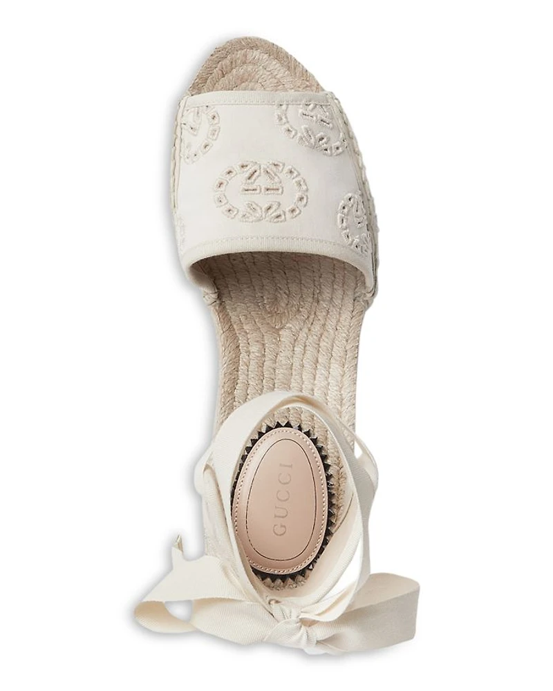 Women's Espadrille Interlocking G Wedge Heel Sandals