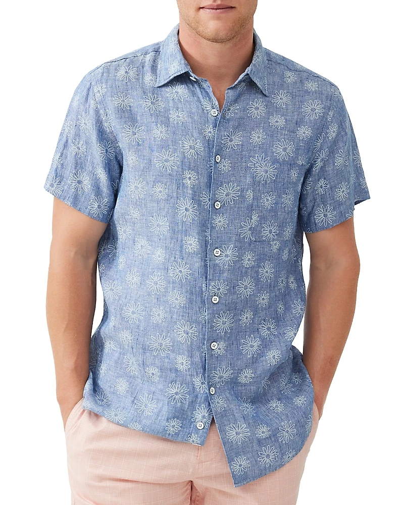 Rodd & Gunn Carleton Linen Printed Short Sleeve Shirt