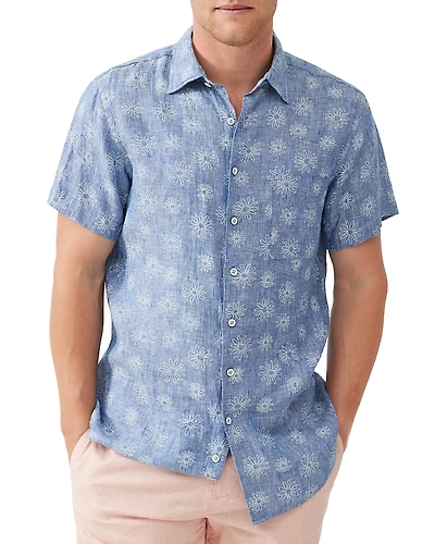 Rodd & Gunn Carleton Linen Printed Short Sleeve Shirt