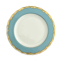 Mottahedeh Chelsea Feather Turquoise Bread and Butter Plate