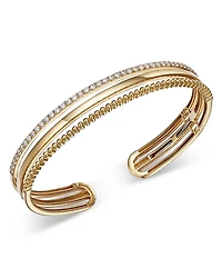 Bloomingdale's Fine Collection Diamond Triple Row Cuff Bangle Bracelet