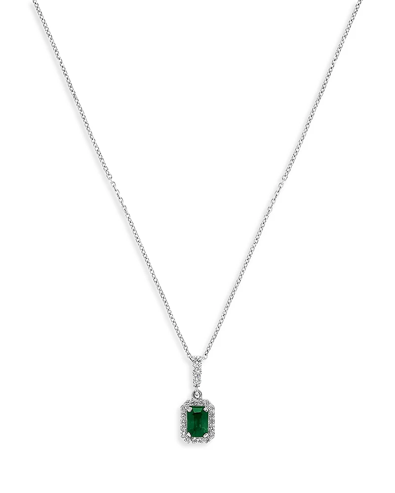 Emerald and Diamond Pendant Necklace