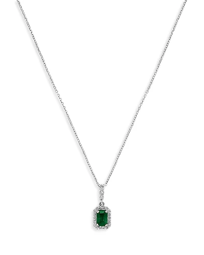 Emerald and Diamond Pendant Necklace