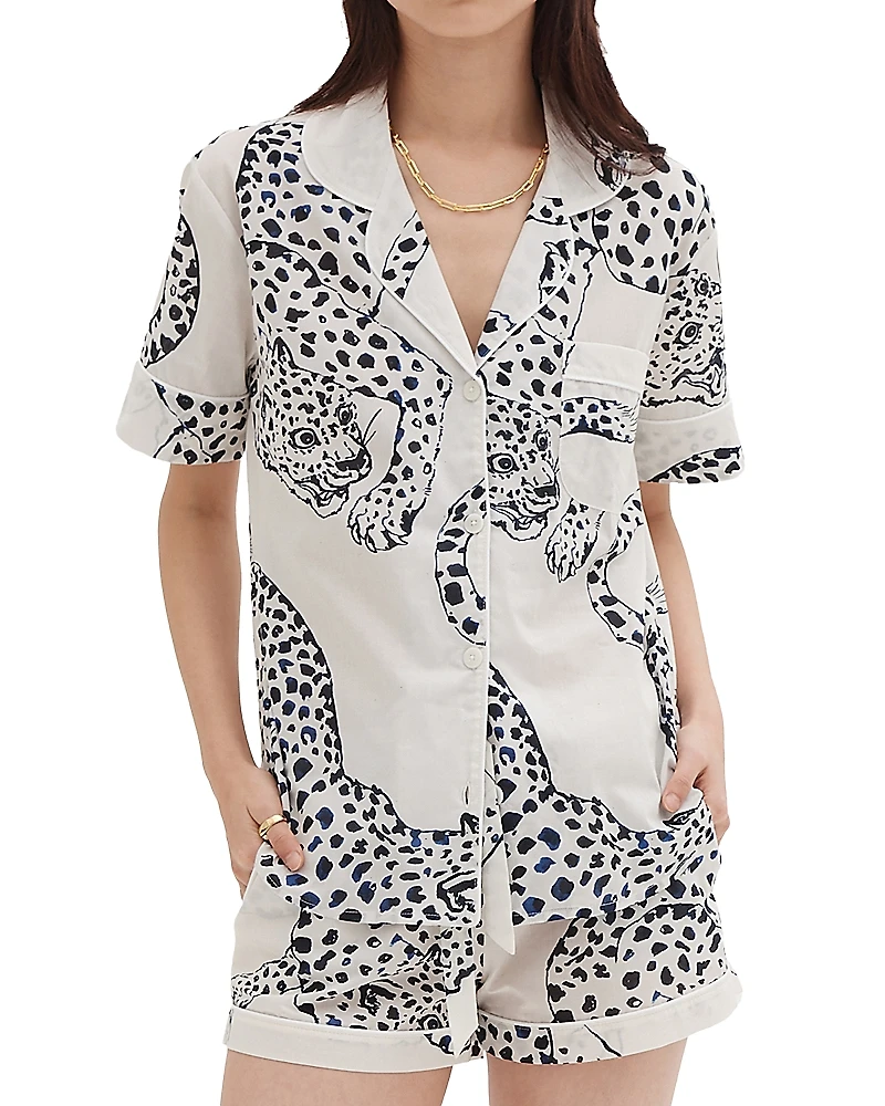 Desmond & Dempsey Cotton Jaguar Shorts Pajama Set