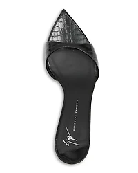 Women's Intriigo Croc Embossed High Heel Slide Sandals