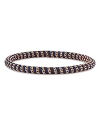 Roberto Demeglio Men's 18K Rose Gold Gio Navy Blue Nautical Cord Stretch Bracelet