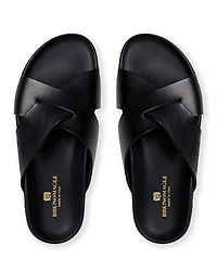 Men's Bologna Double Strap Woven Slip On Slide Sandals