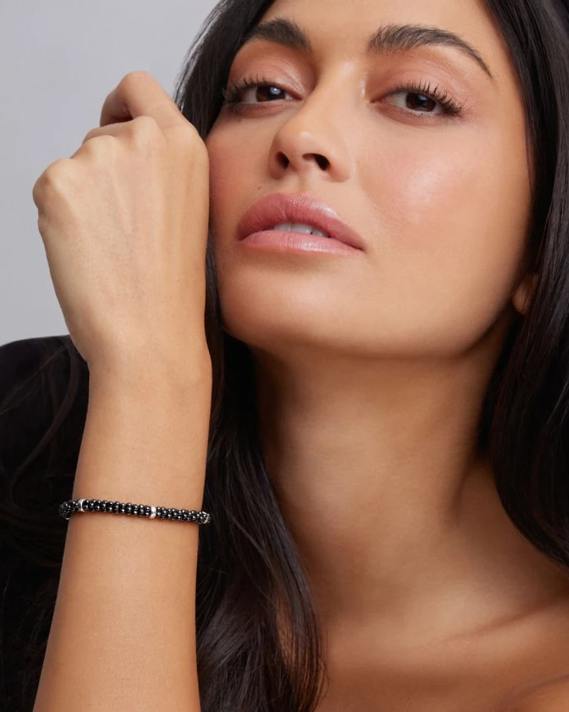 Black Caviar Ceramic Sterling Silver and 18K Gold Bracelet