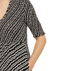 Diagonal Ripple Shirred Dress