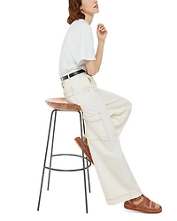 Wide Leg Cargo Jeans White