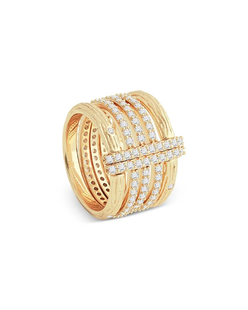 Enchanted Forest Multi Stack Ring 18K Gold Plated