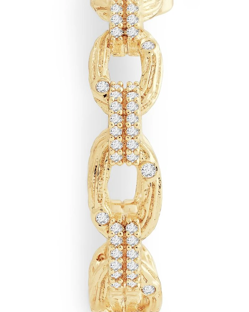 Enchanted Forest Chain Hoop Earrings in 18K Gold Plated