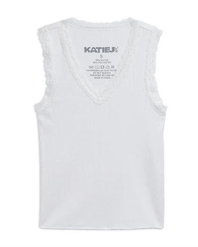 Girls' Rose Lace Trim Tank Top - Big Kid