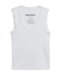 Girls' Rose Lace Trim Tank Top - Big Kid