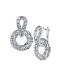 Cz By Kenneth Jay Lane Baguette Frame Circle Drop Earrings