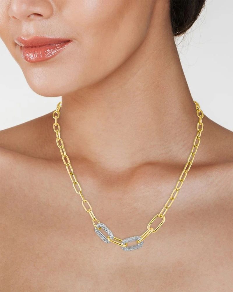 Pavé Chain Necklace, 17"
