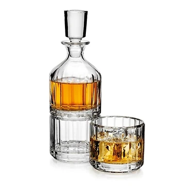 Parallels Stacking Decanter with 2 Glasses