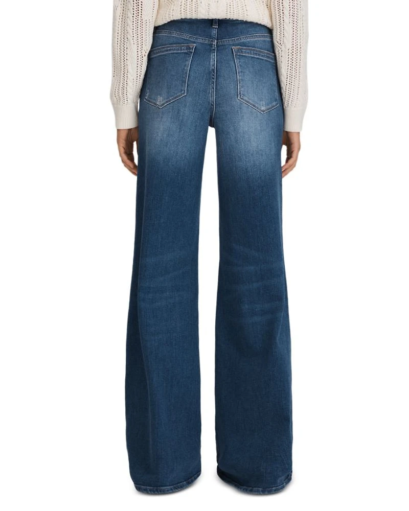 Petite Ameria Wide Leg Jeans Mid Blue