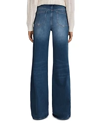 Petite Ameria Wide Leg Jeans Mid Blue
