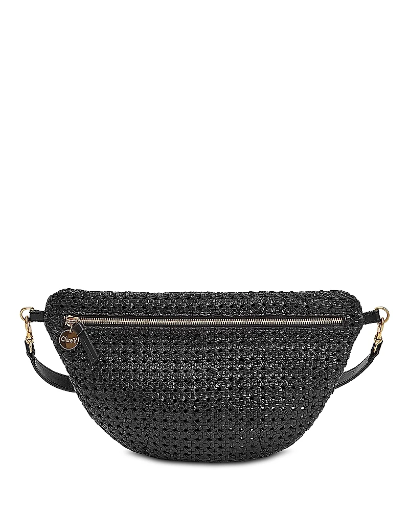 Clare V. Grande Fanny Woven Checker Leather Belt Bag