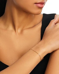 14K Yellow Gold Simple Gold Paperclip Link Chain Bracelet