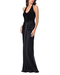Halter Mixed Media Gown - Exclusive