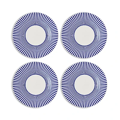 Spode Blue Italian Steccato Salad Plates, Set of 4