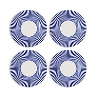 Spode Blue Italian Steccato Salad Plates, Set of 4