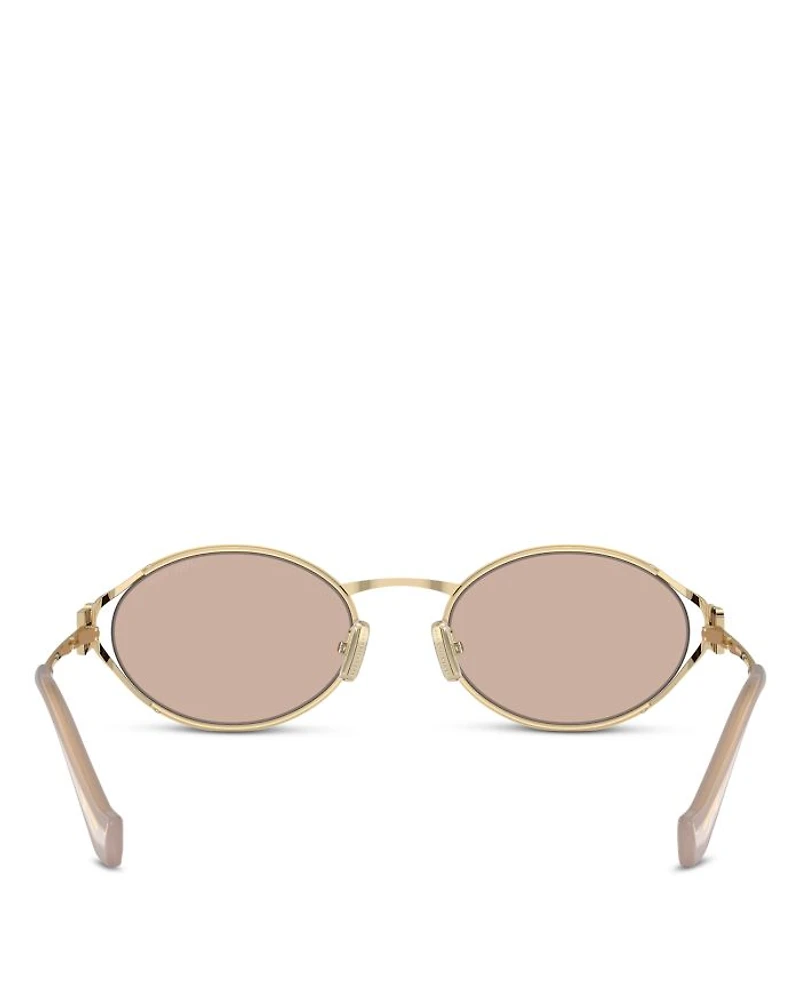 Metal Oval Sunglasses, 54mm
