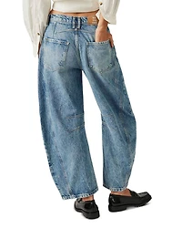 We The Free Good Luck Mid Rise Barrel Jeans Ultra Light Beam