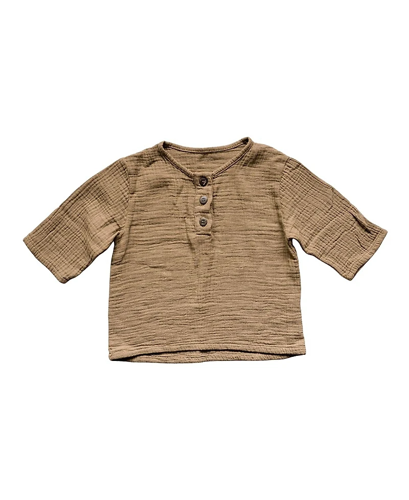 The Simple Folk Unisex Muslin Henley - Baby