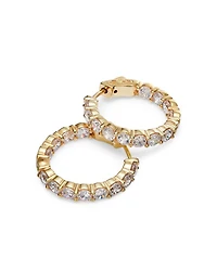 Diamond Inside Out Hoop Earrings in 14K Yellow Gold