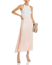 Chevron Textured A Line Maxi Skirt