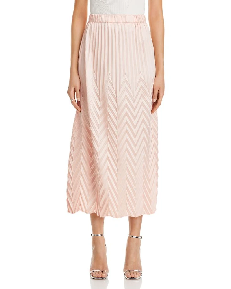Chevron Textured A Line Maxi Skirt