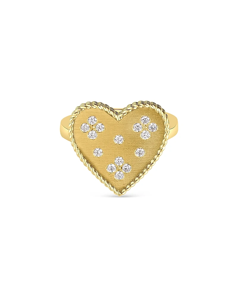Roberto Coin 18K Yellow Gold Diamond Venetian Princess Heart Ring