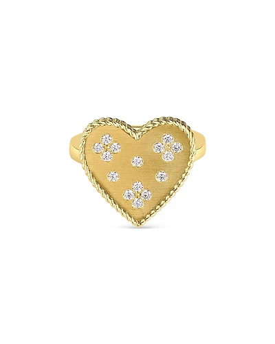 Roberto Coin 18K Yellow Gold Diamond Venetian Princess Heart Ring