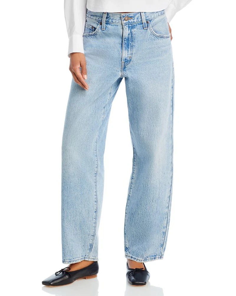 Baggy Dad High Rise Straight Jeans Fan Flare