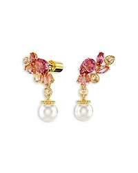 Gema Sakura Imitation Pearl & Crystal Mixed Cut Drop Earrings