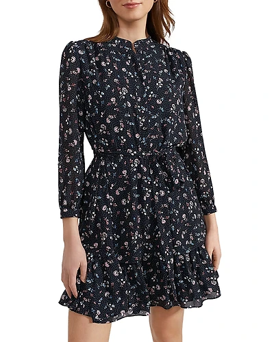 Hobbs London Pearl Printed Tie Waist Dress