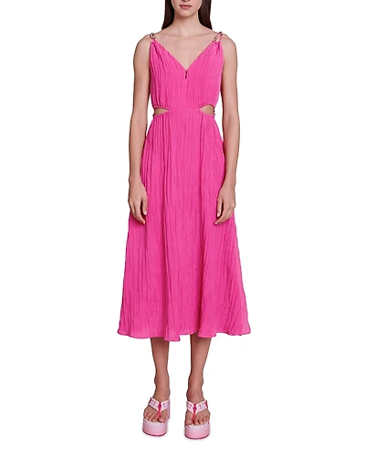 Maje Runeti Cutout Midi Dress