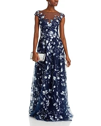 Embroidered Lace Illusion Bodice Gown