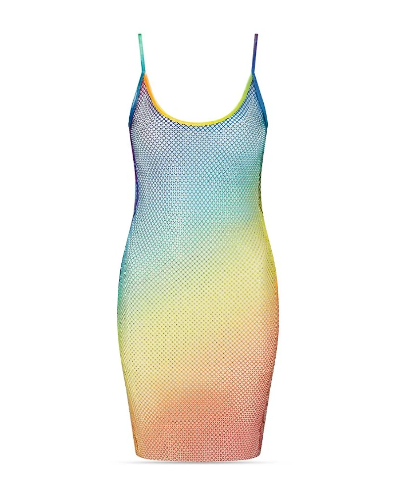 Gradient Mesh Mini Cover Up Dress