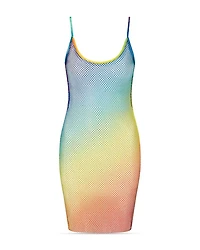 Gradient Mesh Mini Cover Up Dress