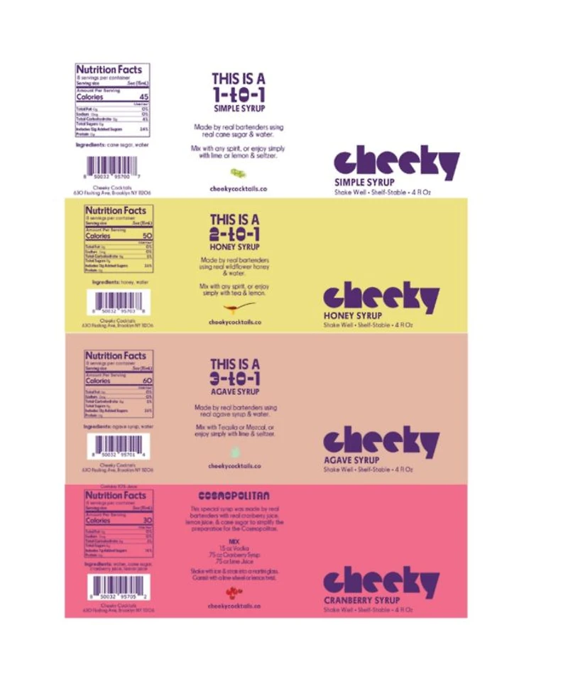 - 4 Bottle Set(Simple, Honey, Agave, Cran) - 4oz