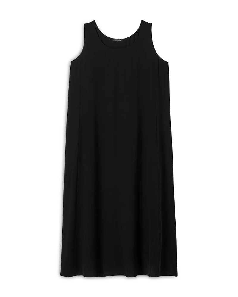 Silk Scoop Neck Tank Midi Dress