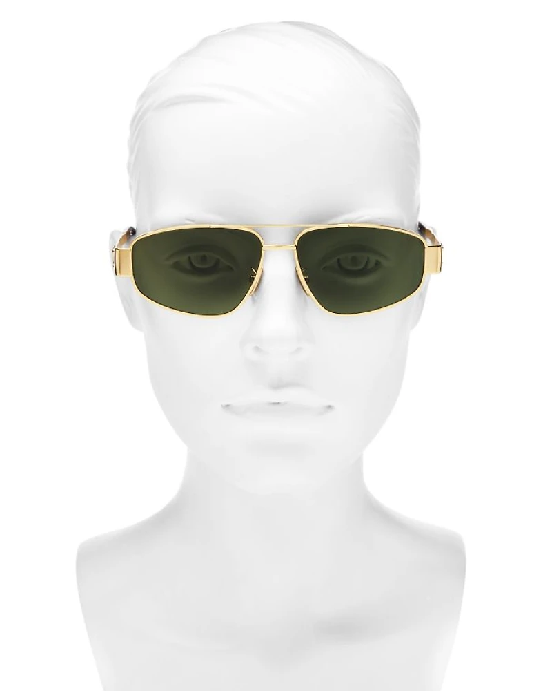 Metal Triomphe Pilot Sunglasses, 57mm