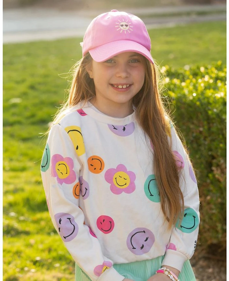 Girls Sunshine Bow Baseball Hat Magenta - Little Kid, Big Kid