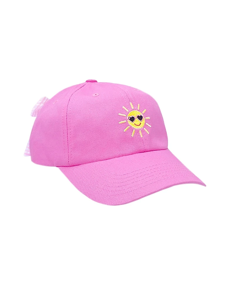 Bits & Bows Girls Sunshine Bow Baseball Hat