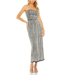 Embellished Strapless Column Dress